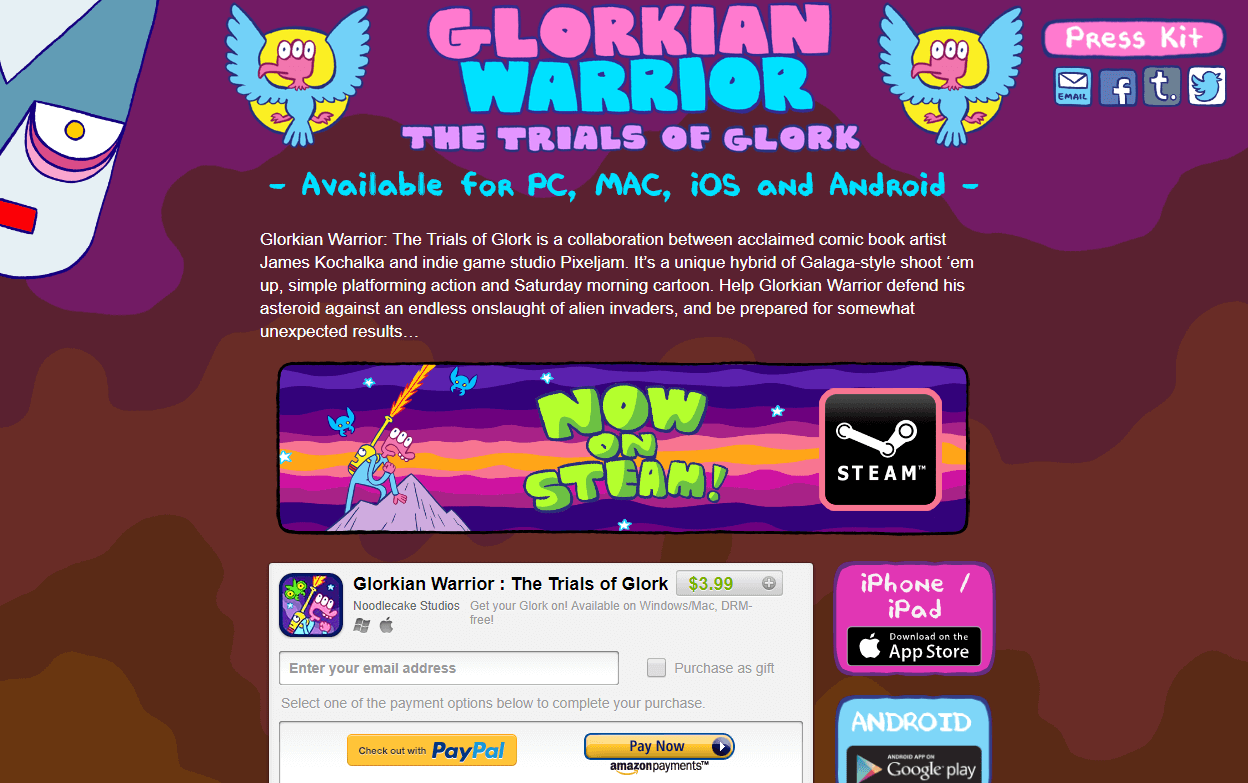 Glorkian Warrior Wordpress Landing Page Project Image